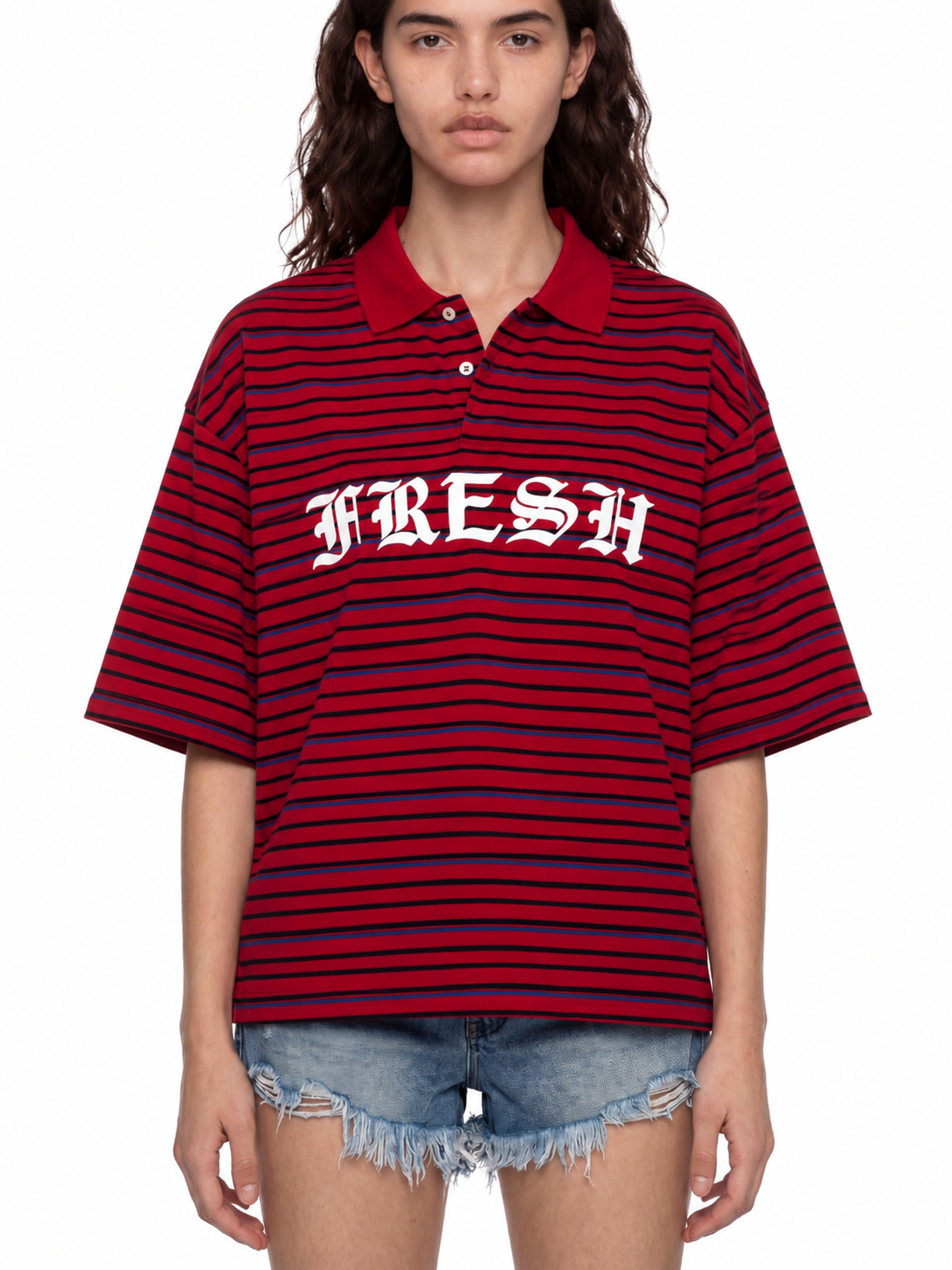 Boxy Polo Shirt "FRESH"