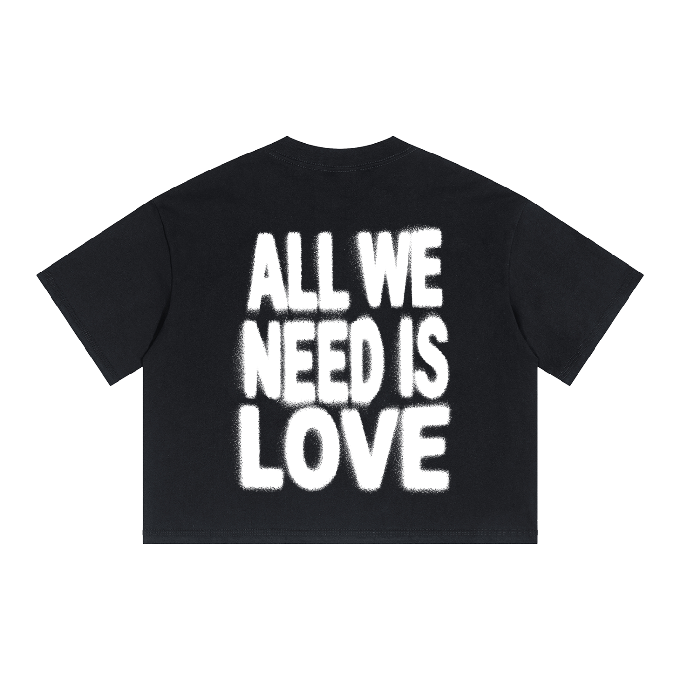Boxy Crop T-Shirt "ALL WE NEED IS LOVE"
