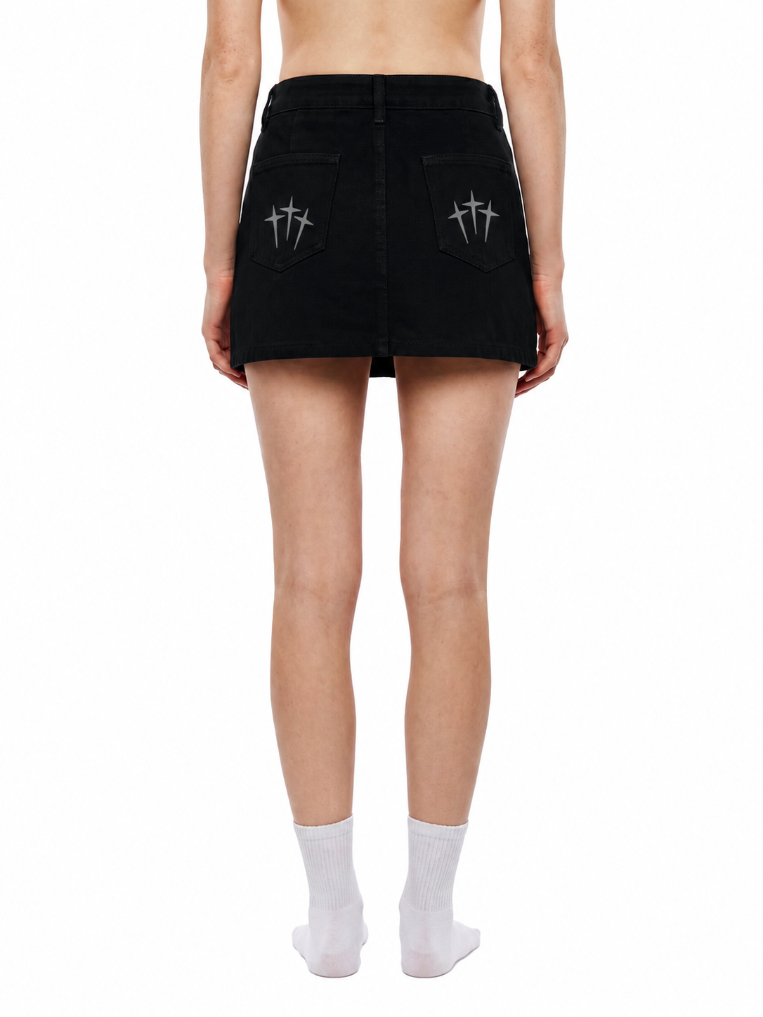 Women's Studded Denim Mini Skirt