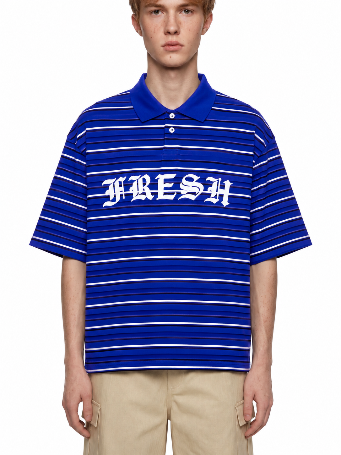 Boxy Polo Shirt "FRESH"