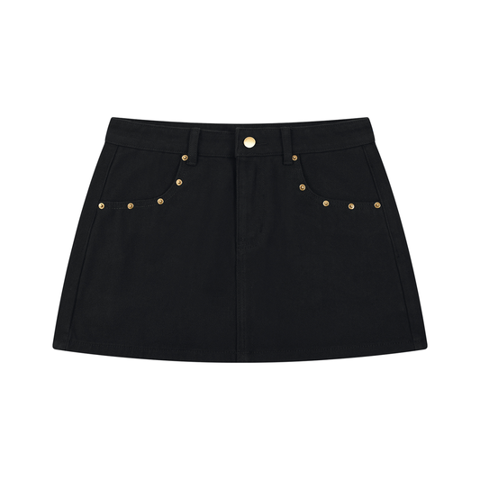 Women's Studded Denim Mini Skirt