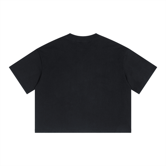 Boxy Crop T-Shirt "BORN TO WIN"