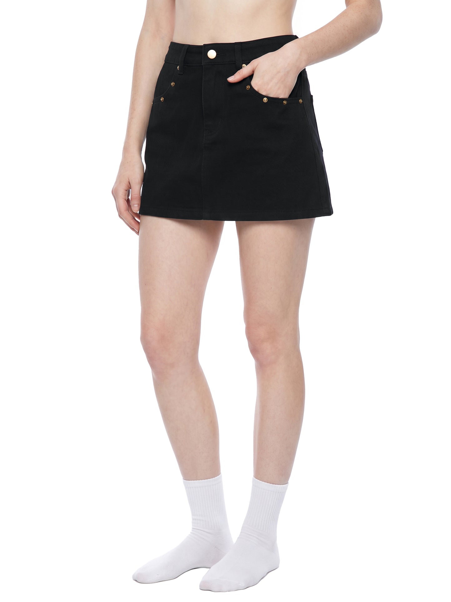 Women's Studded Denim Mini Skirt